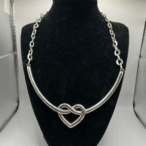Brighton Hammered Silver Intertwined Heart Necklace